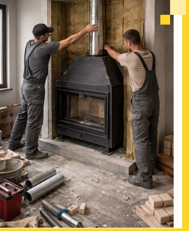 Изготовление и монтаж закрытых каминов в Ханты-Мансийске под ключ