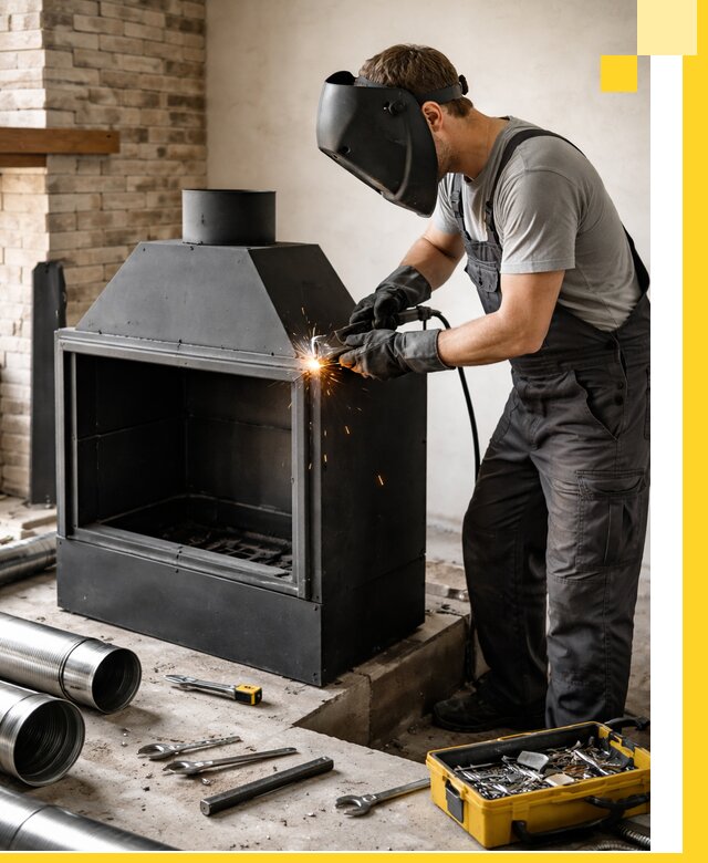 Продажа и установка металлических каминов в Ханты-Мансийске под ключ