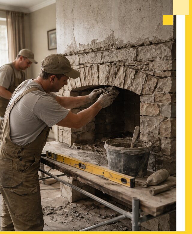 Изготовление каминов под ключ в Ханты-Мансийске, монтаж и отделка