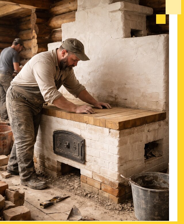 Проектирование и установка русской печи с лежанкой в Ханты-Мансийске