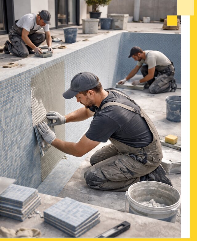 Облицовка бассейнов в Ханты-Мансийске плитка мозаика гидроизоляция