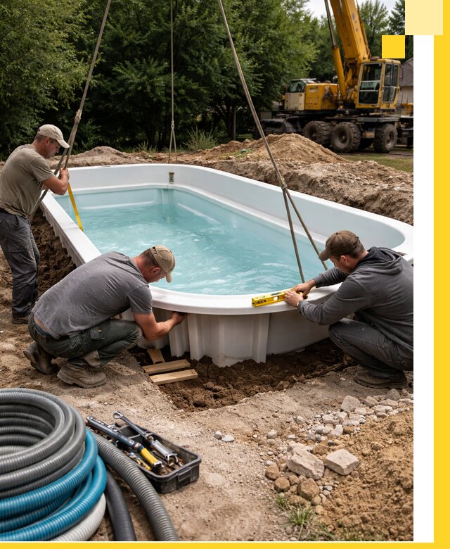 Установка и монтаж композитных бассейнов под ключ в Ханты-Мансийске