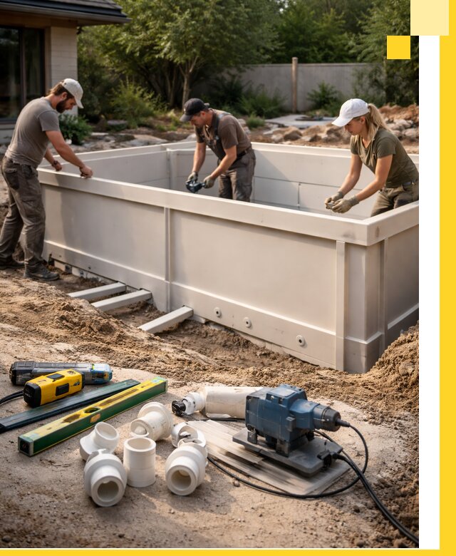 Установка полипропиленовых бассейнов под ключ в Ханты-Мансийске