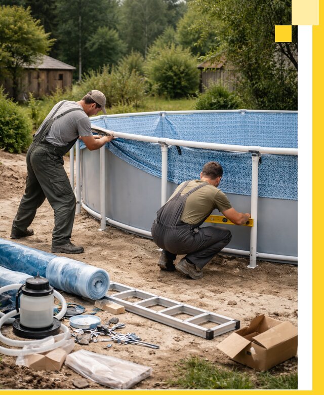 Установка и монтаж каркасных бассейнов в Ханты-Мансийске под ключ