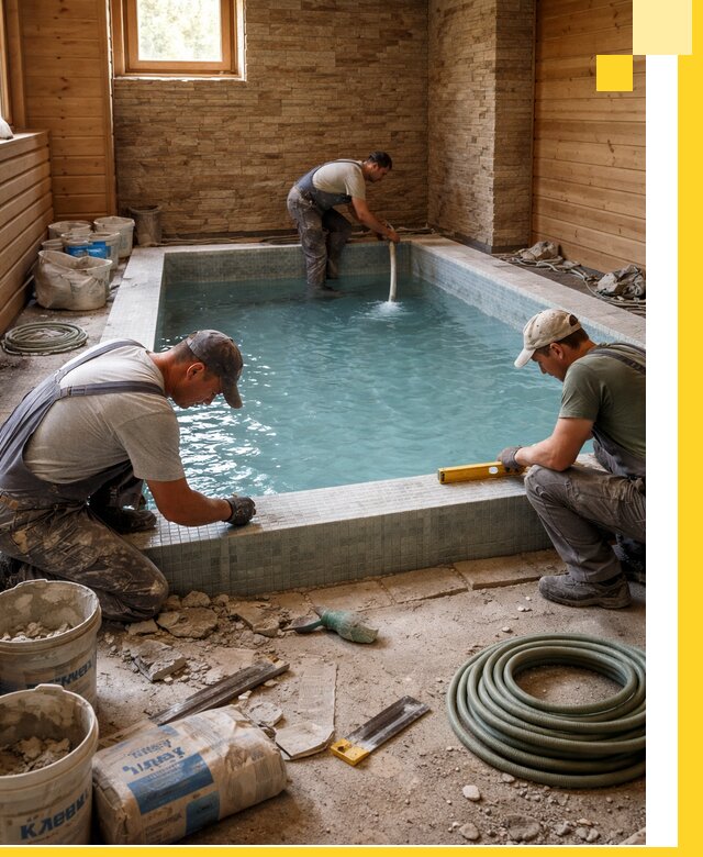 Проектирование и строительство бассейнов для бани в Ханты-Мансийске