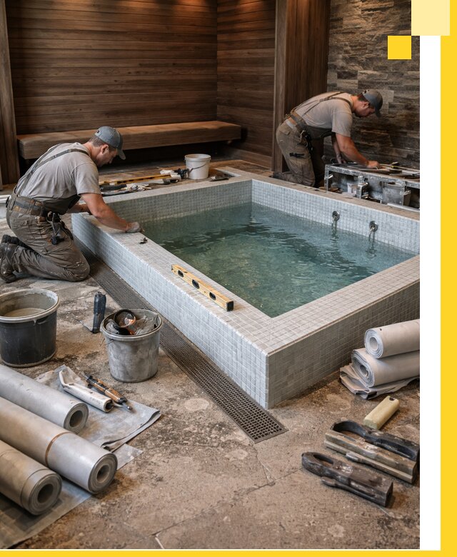 Установка и строительство бассейнов для сауны в Ханты-Мансийске