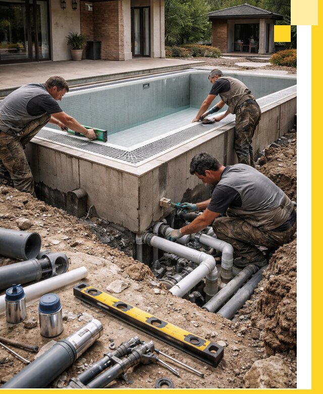 Строительство переливных бассейнов в Ханты-Мансийске под ключ