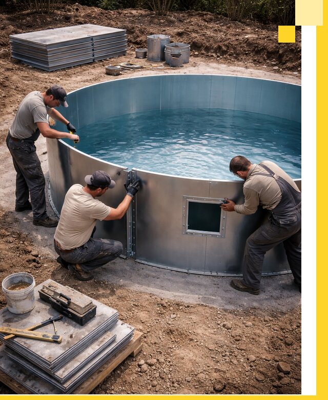 Круглые бассейны под ключ в Ханты-Мансийске проектирование и монтаж