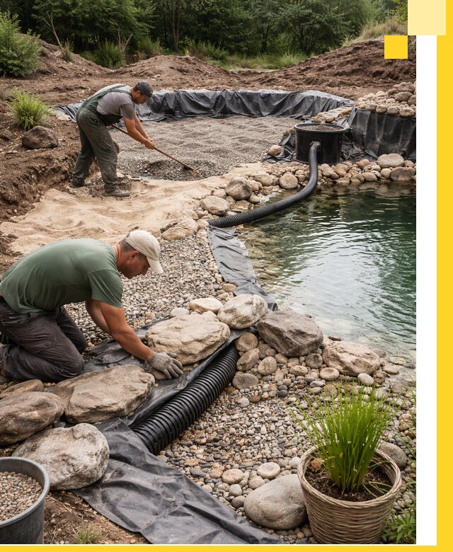 Строительство природных бассейнов и озер в Ханты-Мансийске под ключ
