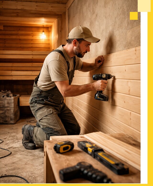 Профессиональная внутренняя отделка бани в Ханты-Мансийске под ключ