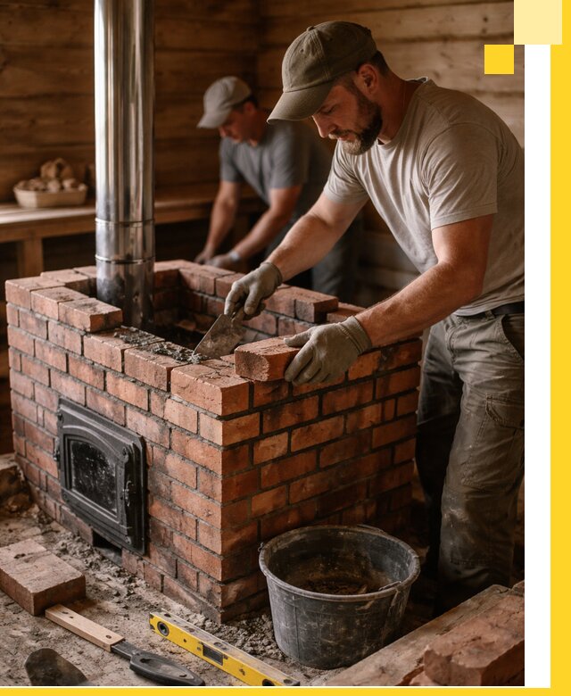 Кирпичные печи для бани под ключ в Ханты-Мансийске, проект и монтаж