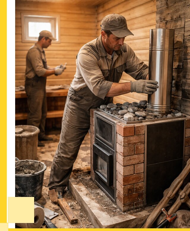 Монтаж печи в бане под ключ в Ханты-Мансийске от 20418 р. | ЭриданХнт