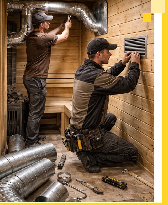 Проектирование и монтаж вентиляции бани в Ханты-Мансийске под ключ