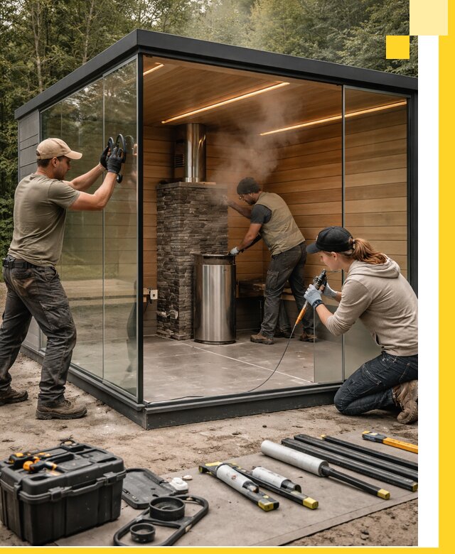 Проектирование и строительство стеклянных бань в Ханты-Мансийске