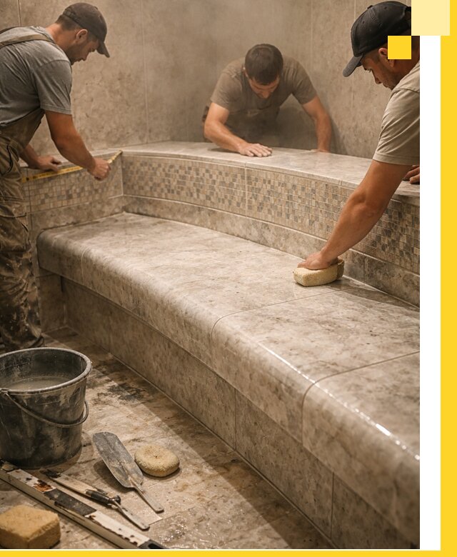 Изготовление и установка сидений для хамама в Ханты-Мансийске