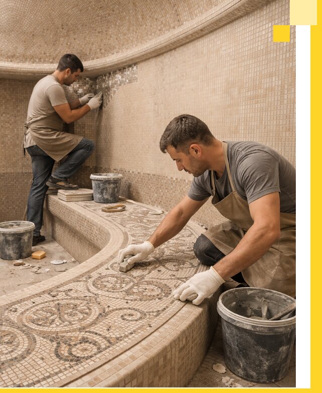 Плитка для хамама в Ханты-Мансийске, укладка, подбор и поставка